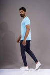 BUTTER LYCR R-NECK T-SHIRT - SKY BLUE