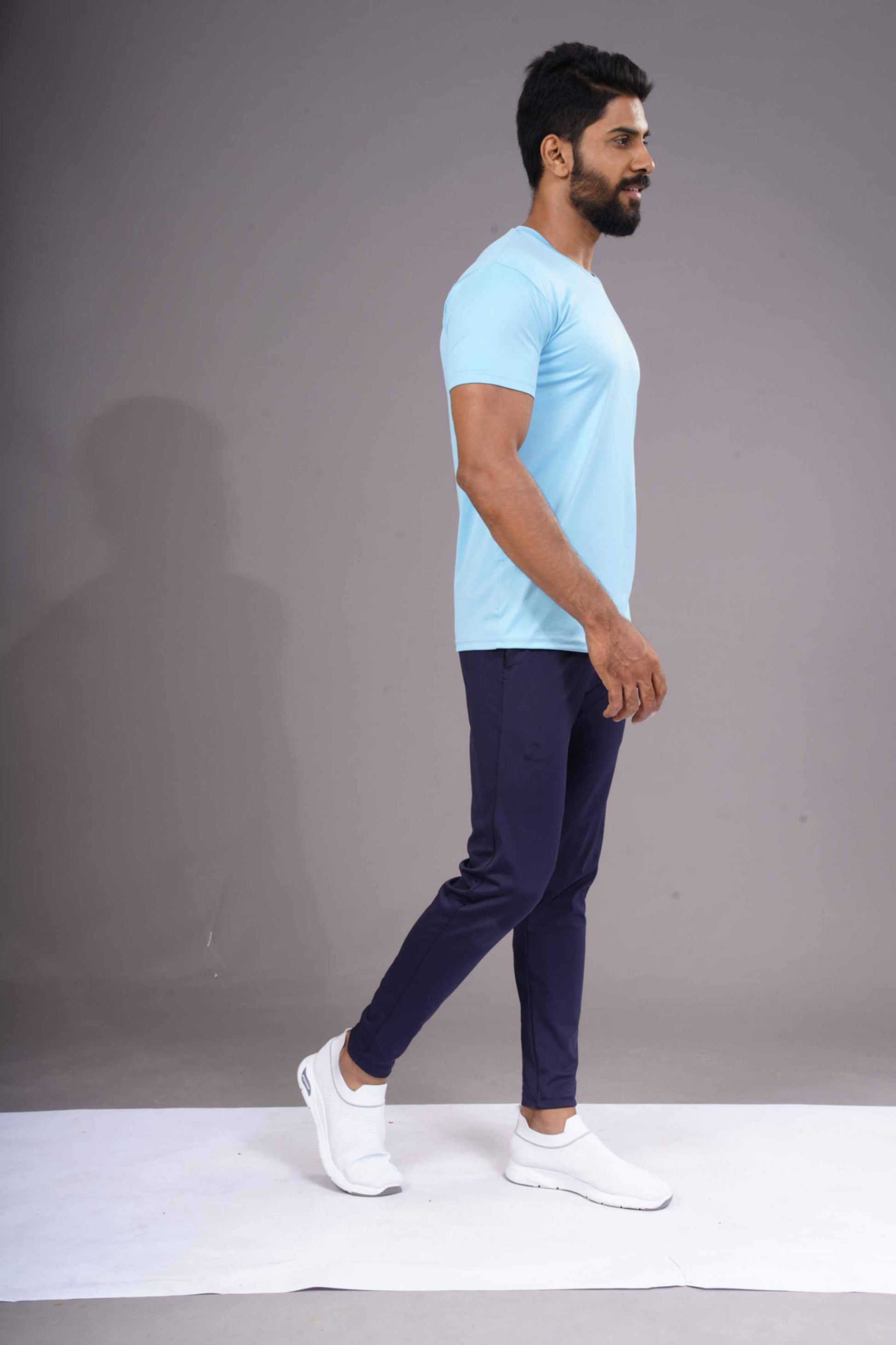 BUTTER LYCR R-NECK T-SHIRT - SKY BLUE