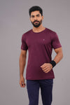 BUTTER LYCR R-NECK T-SHIRT - MAROON
