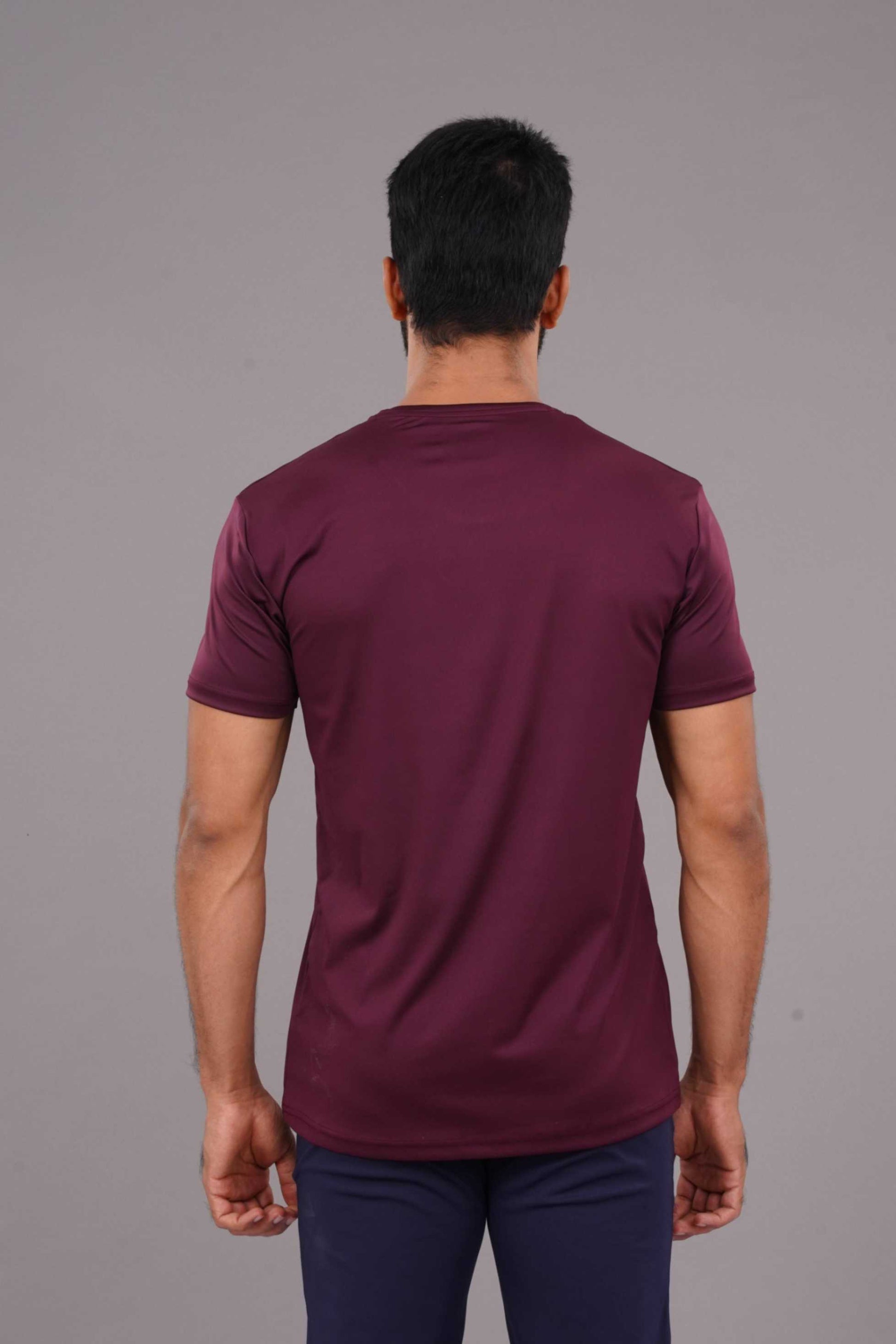 BUTTER LYCR R-NECK T-SHIRT - MAROON