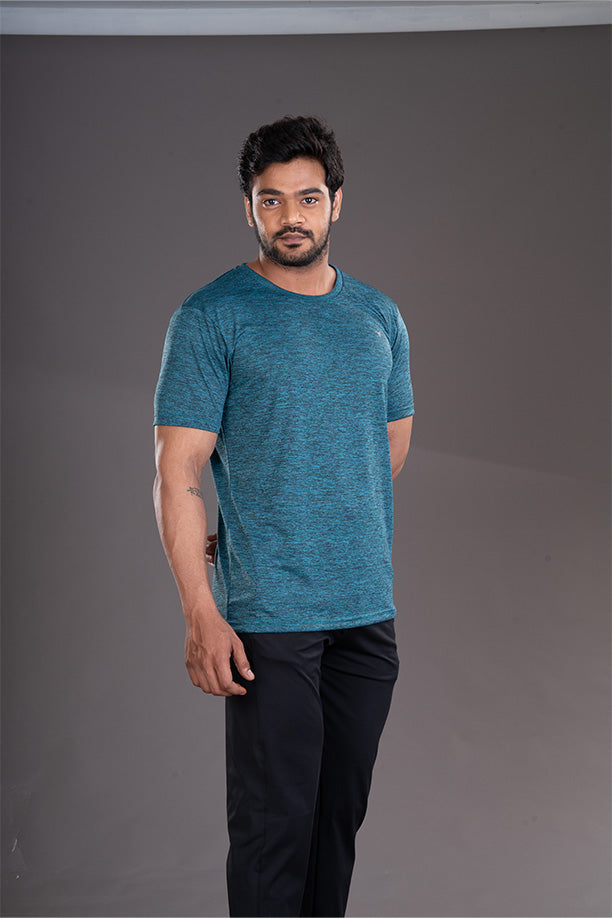DRYFIT ROUND NECK T- SHIRT - PEACOCK GREEN