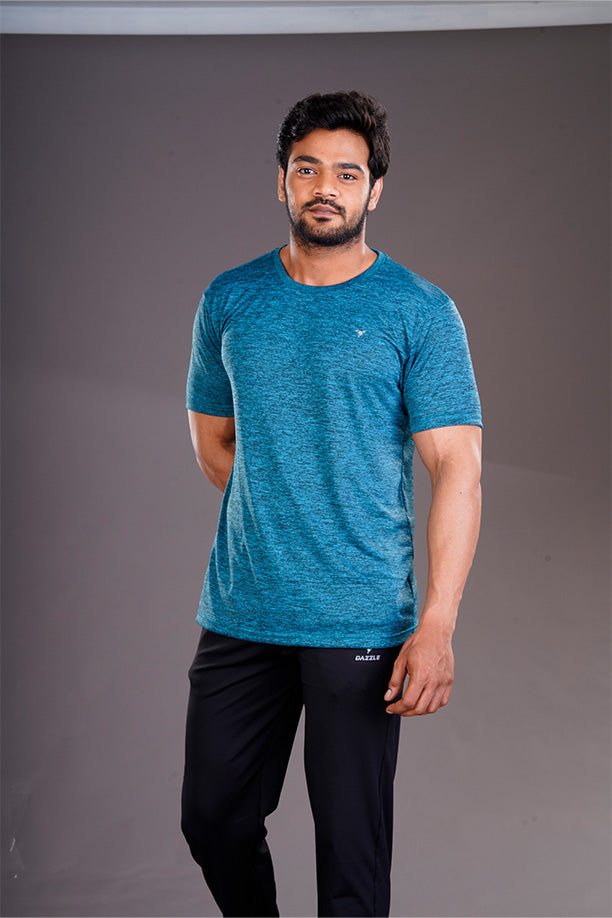 DRYFIT ROUND NECK T- SHIRT - PEACOCK GREEN