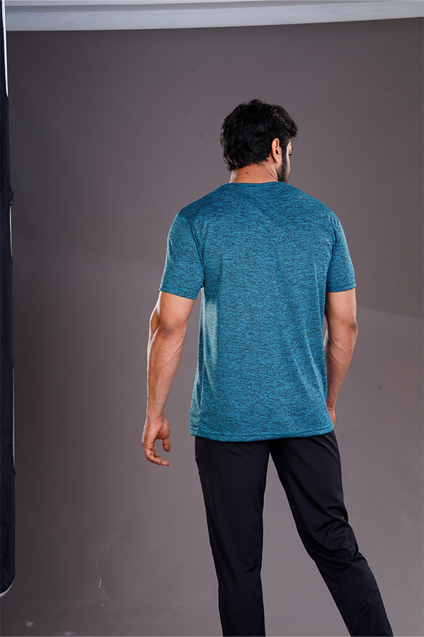 DRYFIT ROUND NECK T- SHIRT - PEACOCK GREEN