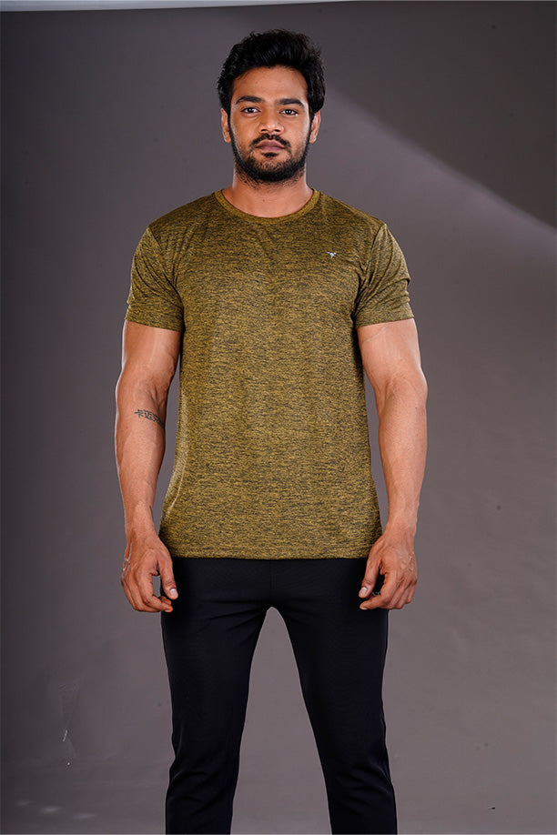 DRYFIT ROUND NECK T- SHIRT - GOLD