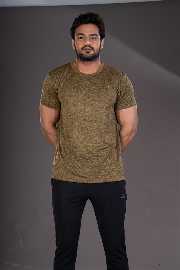 DRYFIT ROUND NECK T- SHIRT - GOLD
