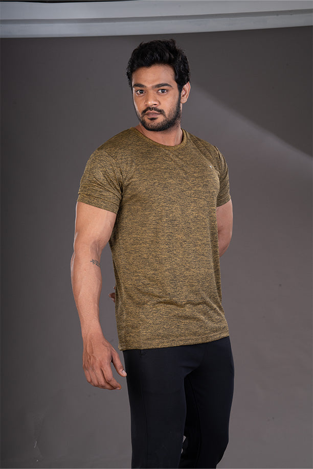 DRYFIT ROUND NECK T- SHIRT - GOLD