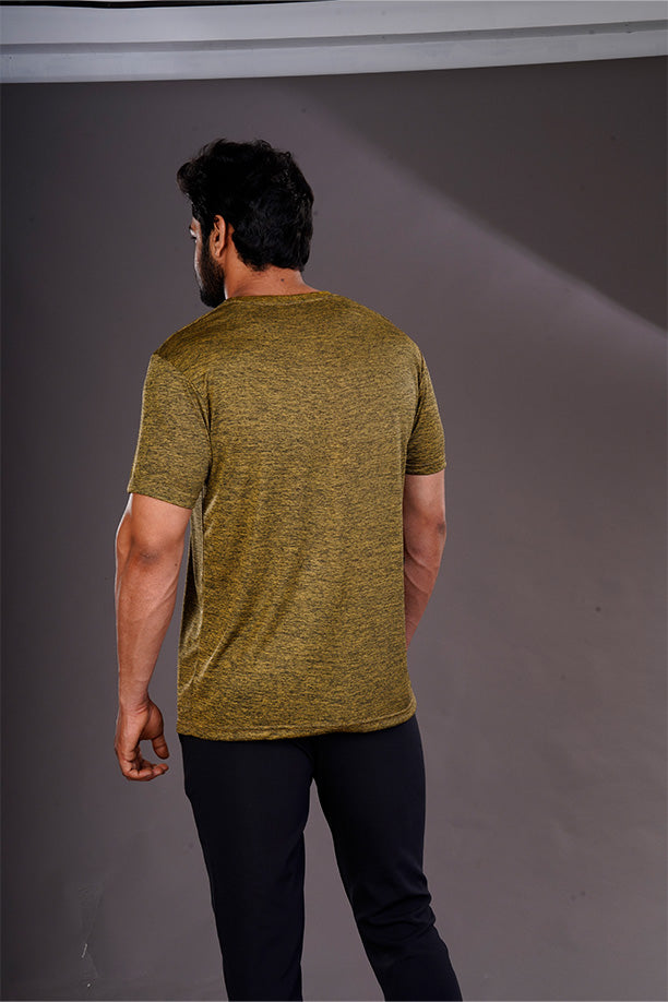 DRYFIT ROUND NECK T- SHIRT - GOLD