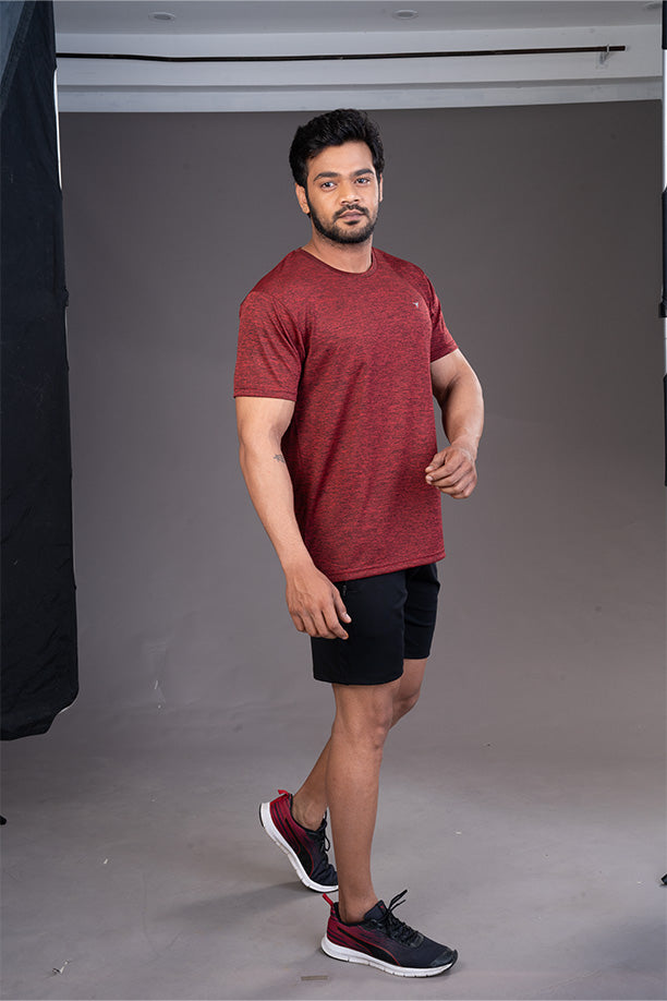 DRYFIT ROUND NECK T- SHIRT - RED