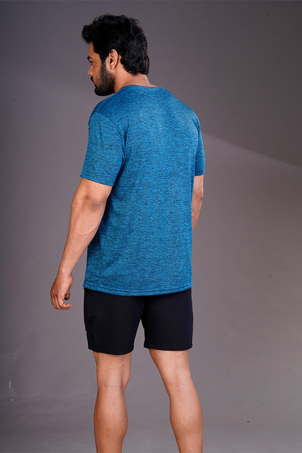 DRYFIT ROUND NECK T- SHIRT - PEACOCK BLUE