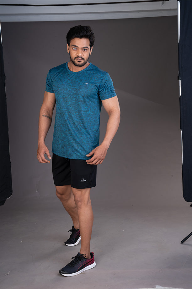 DRYFIT ROUND NECK T- SHIRT - PEACOCK BLUE