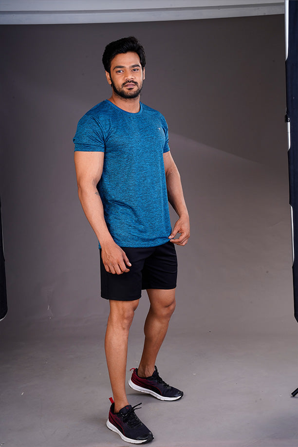DRYFIT ROUND NECK T- SHIRT - PEACOCK BLUE