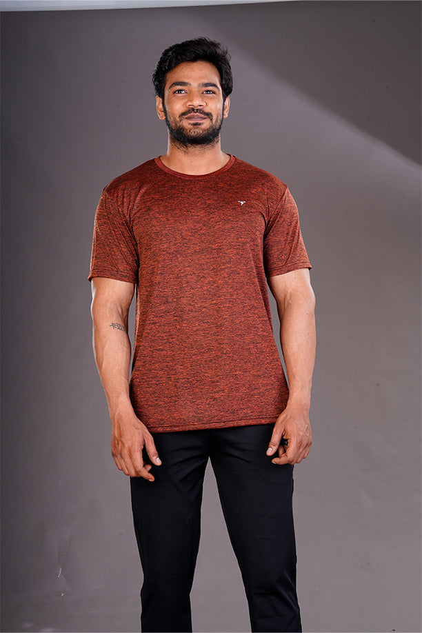 DRYFIT ROUND NECK T- SHIRT - ORANGE