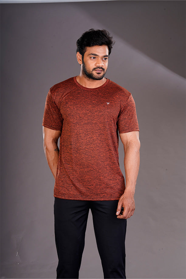 DRYFIT ROUND NECK T- SHIRT - ORANGE