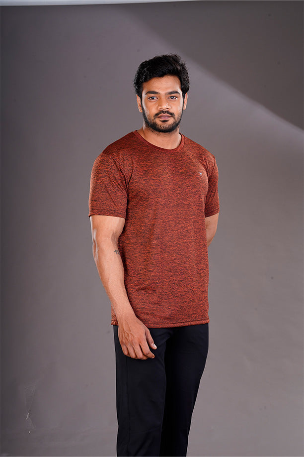 DRYFIT ROUND NECK T- SHIRT - ORANGE