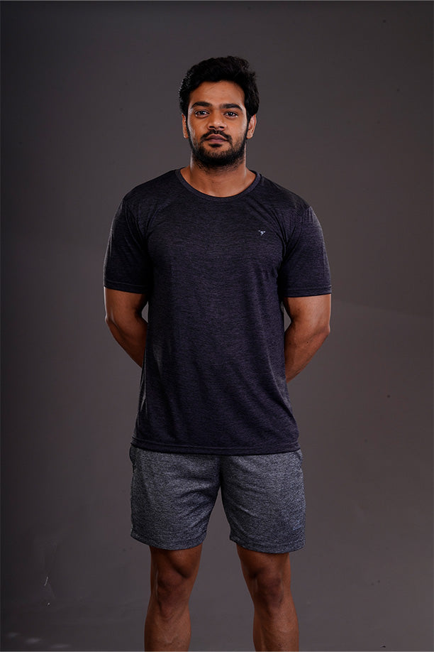 Buy Dark Grey Dry Fit Gym T-Shirt for Men Online India – Dazzle