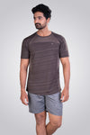 CRAZY FANCY ROUND NECK T-SHIRT - COFFEE