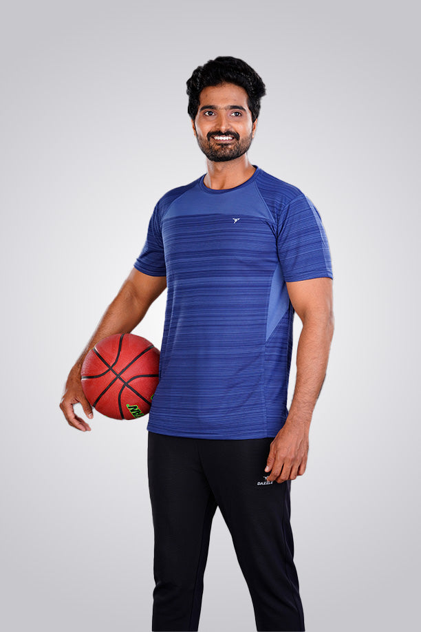 CRAZY FANCY ROUND NECK T-SHIRT - NAVY BLUE