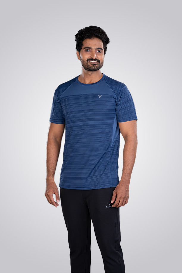 CRAZY FANCY ROUND NECK T-SHIRT - NAVY BLUE