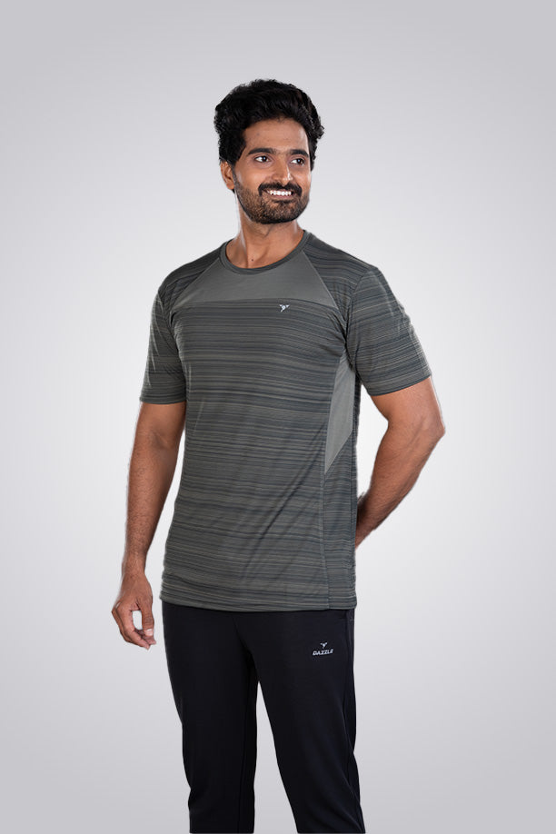CRAZY FANCY ROUND NECK T-SHIRT - MEHANDI