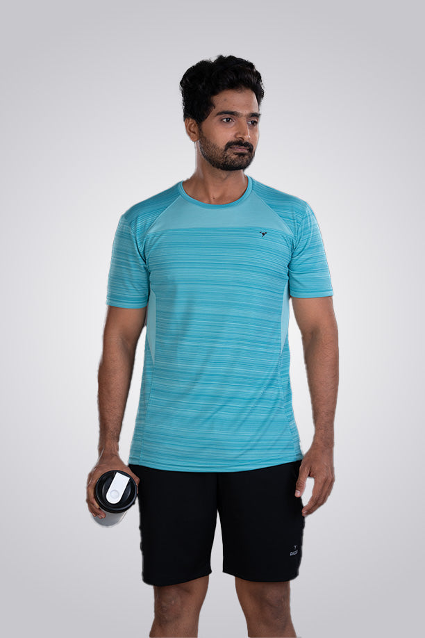 CRAZY FANCY ROUND NECK T-SHIRT - SEA BLUE