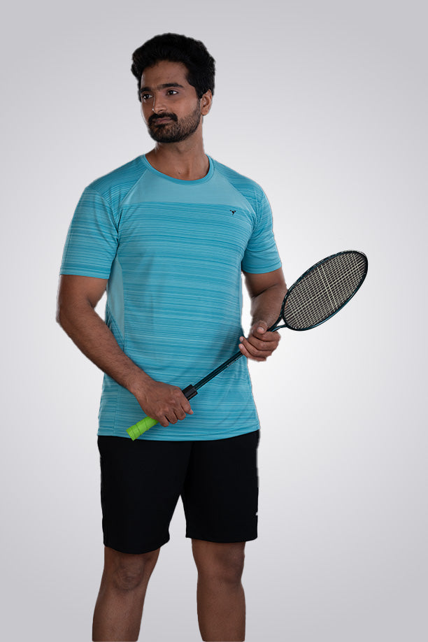 CRAZY FANCY ROUND NECK T-SHIRT - SEA BLUE