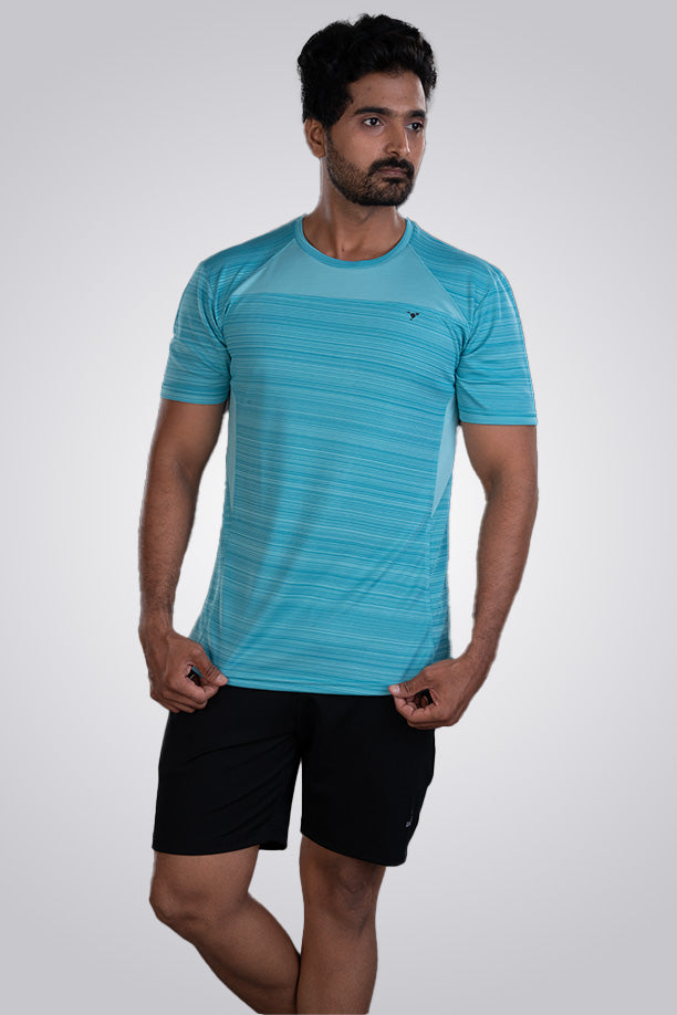 CRAZY FANCY ROUND NECK T-SHIRT - SEA BLUE
