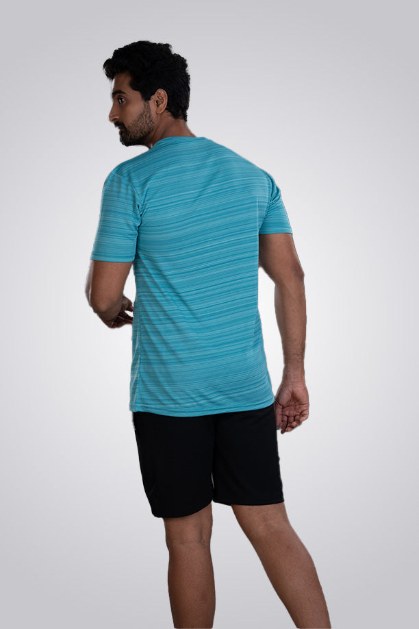 CRAZY FANCY ROUND NECK T-SHIRT - SEA BLUE