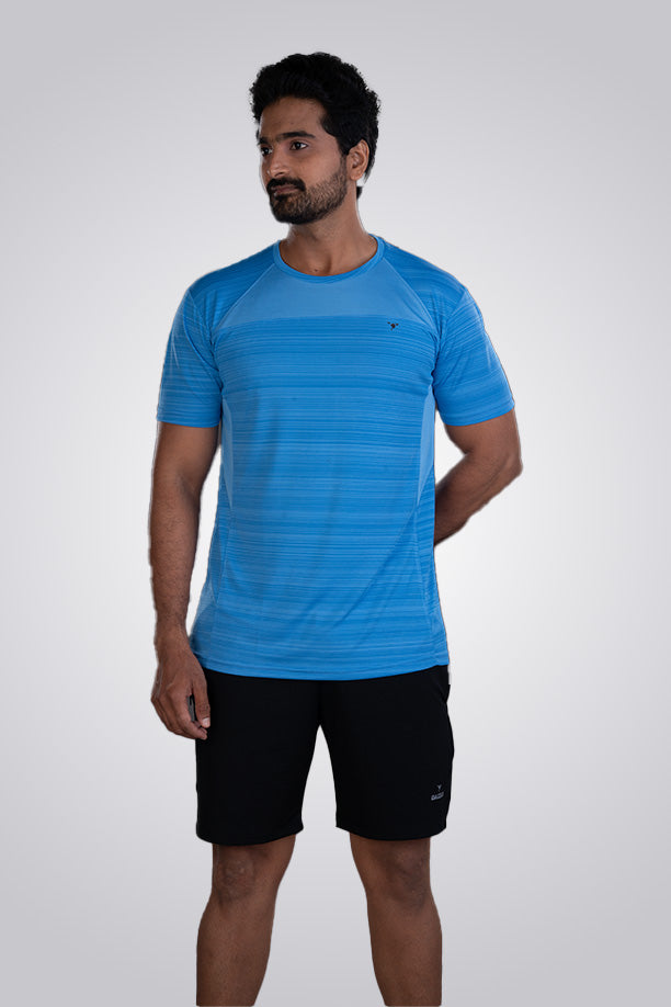 CRAZY FANCY ROUND NECK T-SHIRT - SKY BLUE