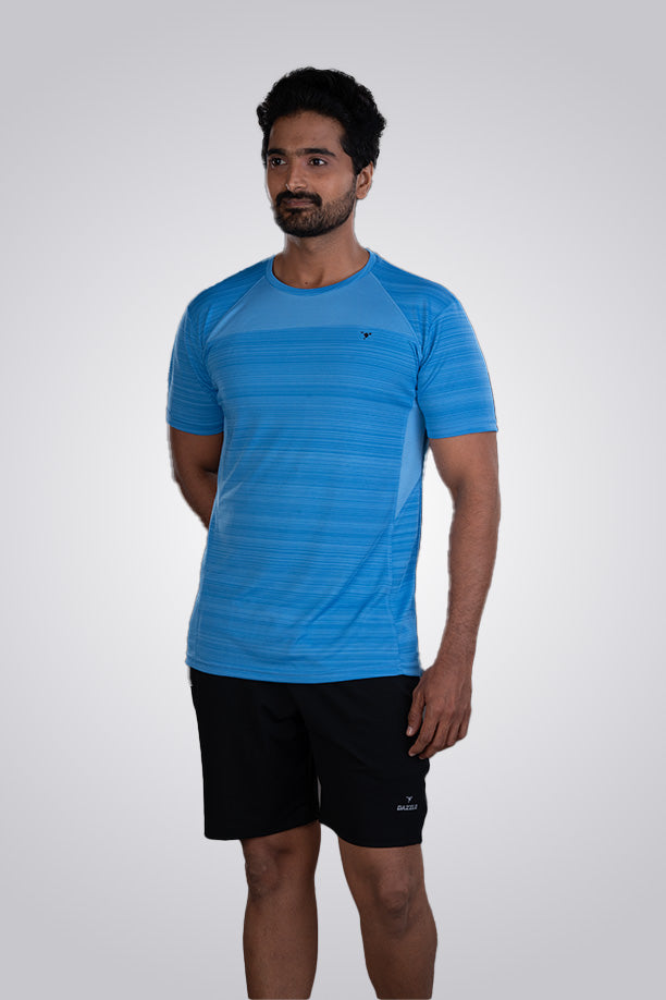 CRAZY FANCY ROUND NECK T-SHIRT - SKY BLUE