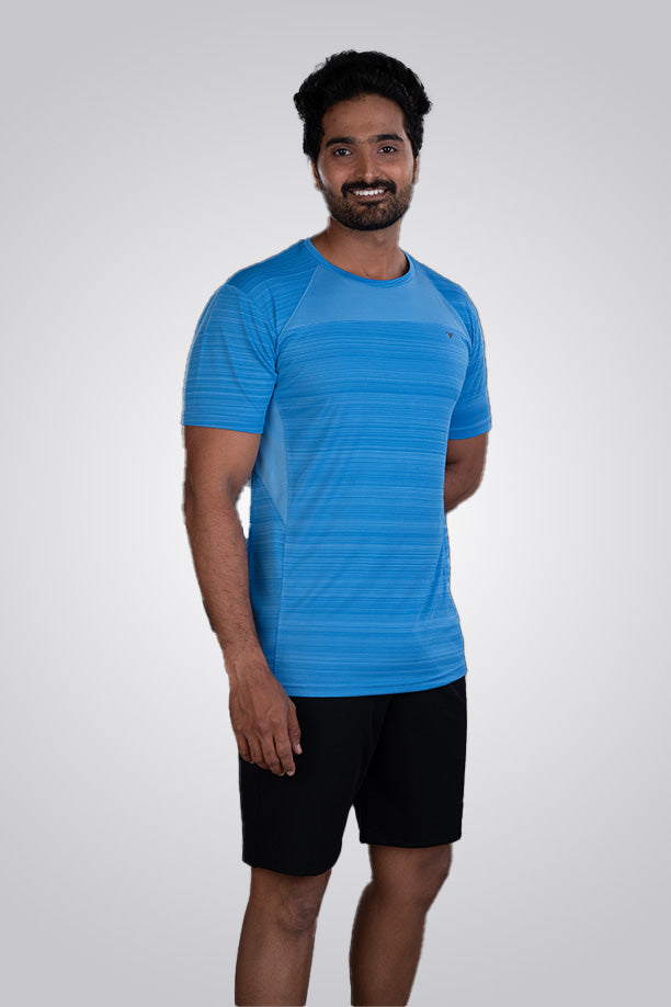 CRAZY FANCY ROUND NECK T-SHIRT - SKY BLUE