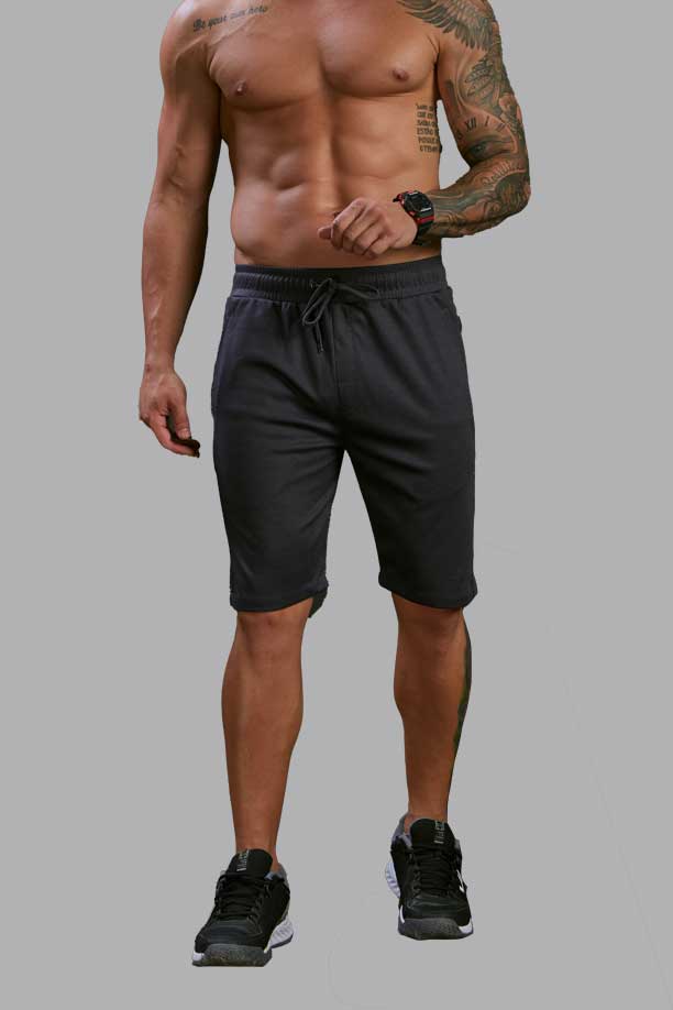Dark Grey Cotton Sport Shorts | All Time Casual Wear for Men