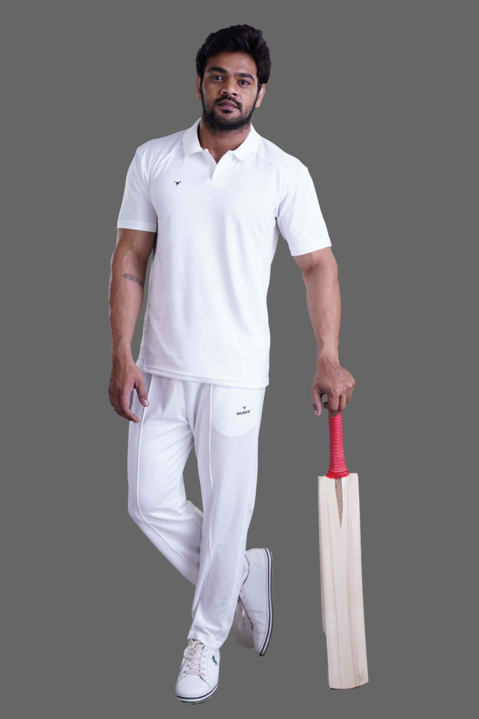 CRICKET T SHIRT HALF SLEEVES - OFF WHITE