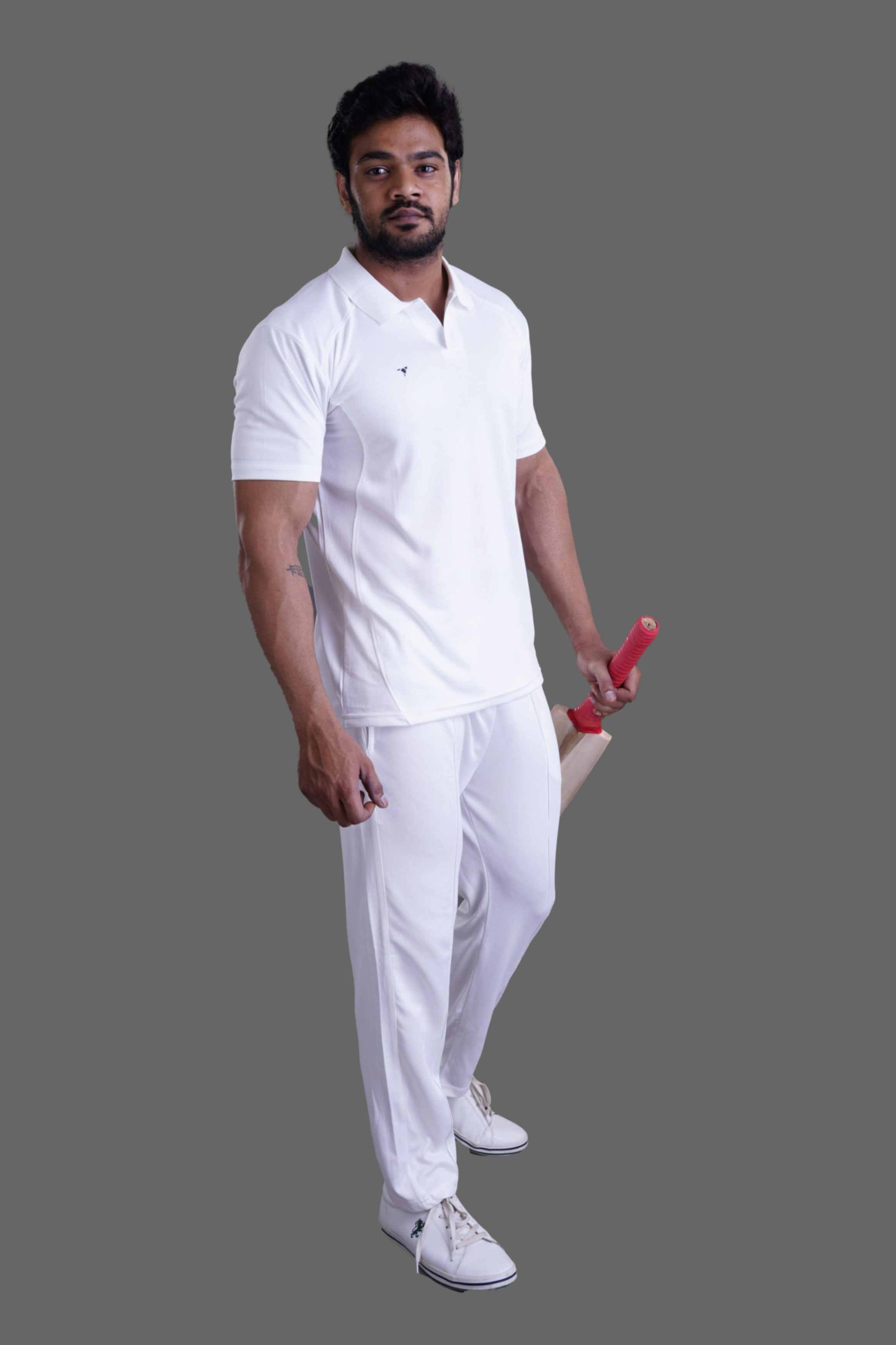 CRICKET T SHIRT HALF SLEEVES - OFF WHITE
