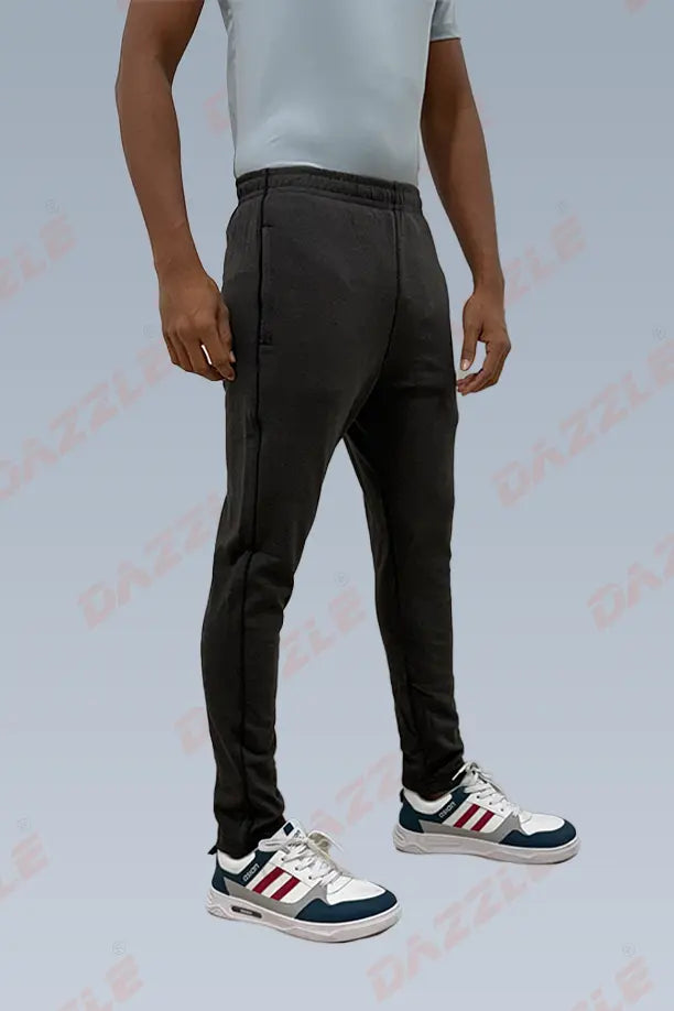 TRACK LOWER PC-SPCL PLAIN - MELANGE BLACK