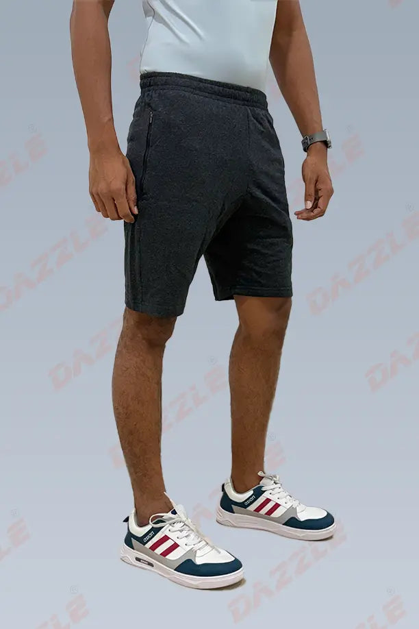 CRAZY COTTON LONG SHORTS - CARBON BLACK