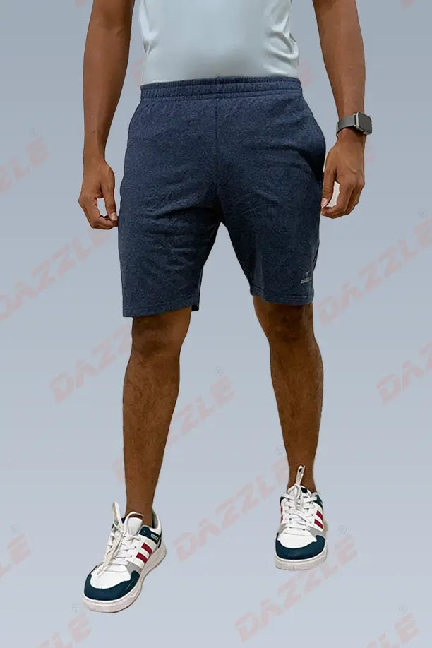 CRAZY COTTON LONG SHORTS - MELANGE BLUE
