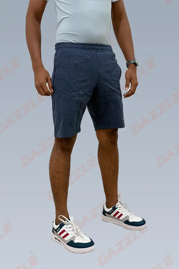 CRAZY COTTON LONG SHORTS - MELANGE BLUE