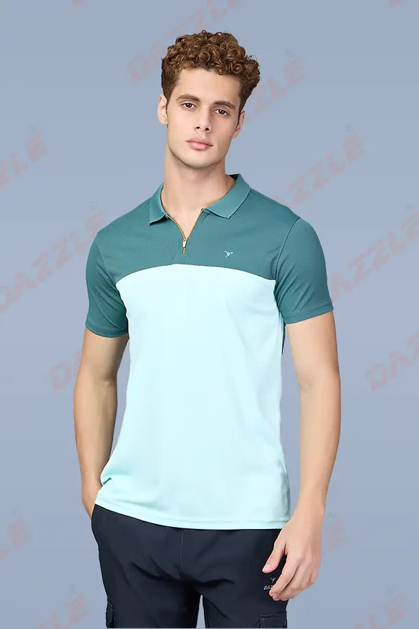SPRING T SHIRT - BOTTLE GREEN LIGHT GREEN
