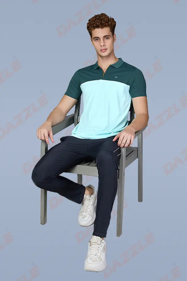 SPRING T SHIRT - BOTTLE GREEN LIGHT GREEN