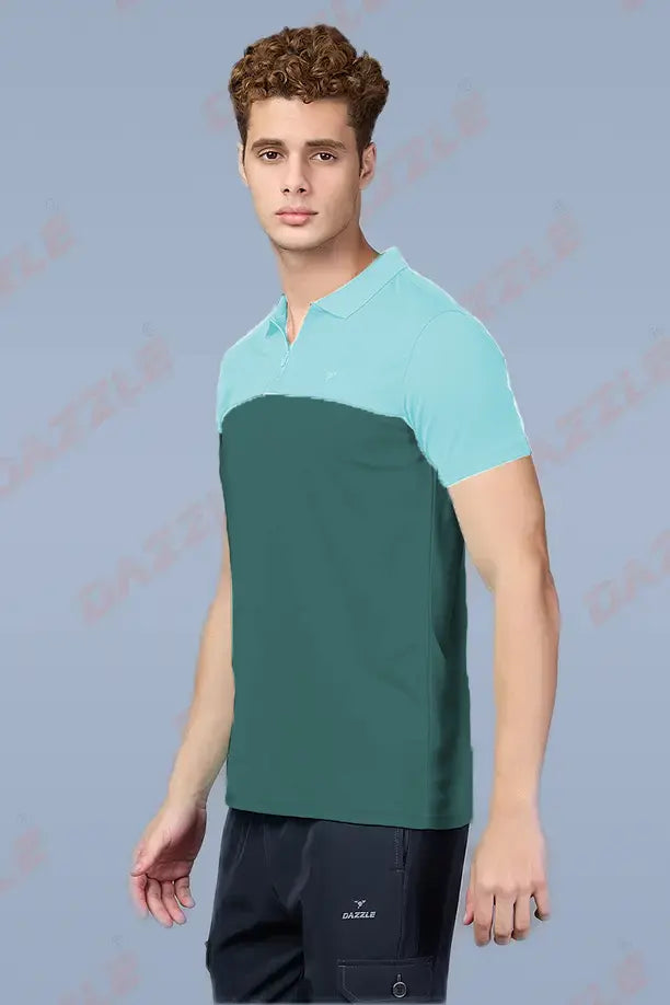 SPRING T SHIRT - LIGHT GREEN&BOTTLE GREEN