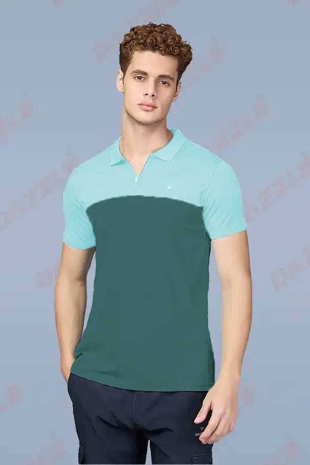 SPRING T SHIRT - LIGHT GREEN&BOTTLE GREEN