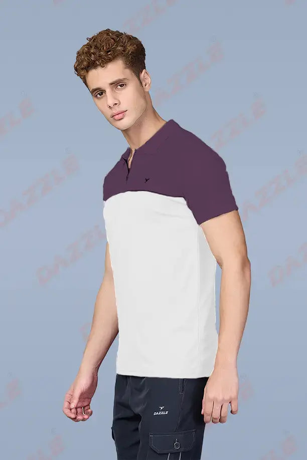 SPRING T SHIRT - PURPLE WHITE