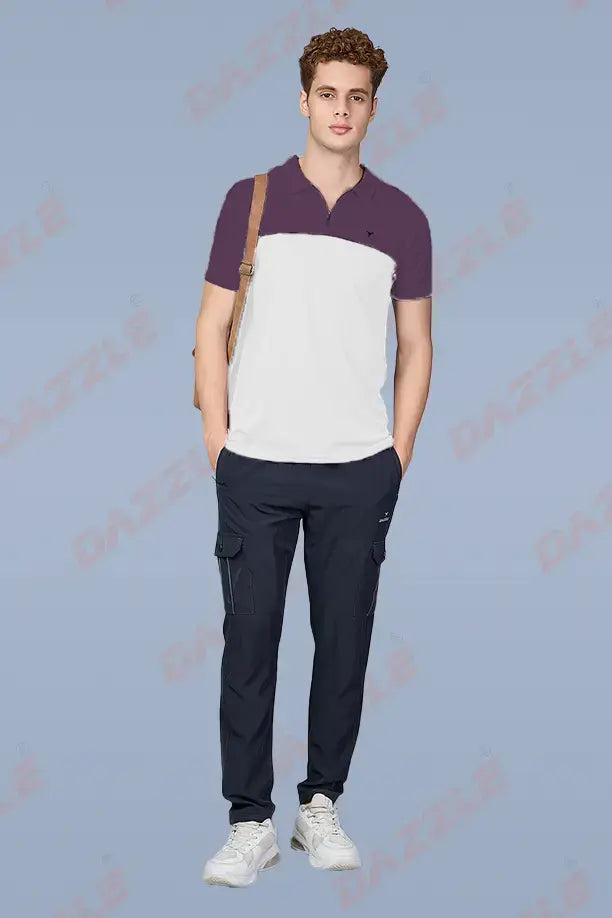 SPRING T SHIRT - PURPLE WHITE