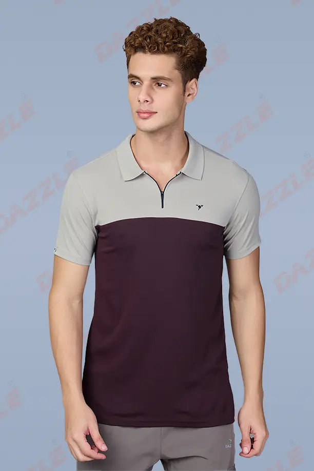 SPRING T SHIRT -CAMEL MAROON