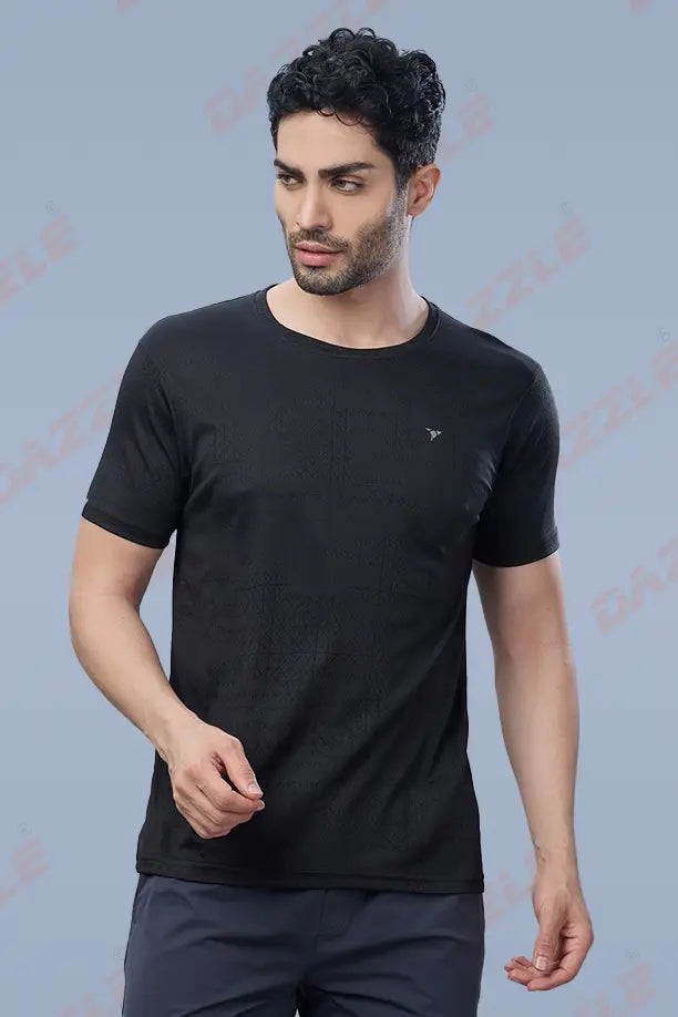 JK ROUND NECK T-SHIRT - BLACK
