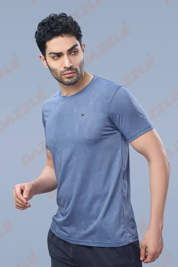JK ROUND NECK T-SHIRT - BLUE GREY