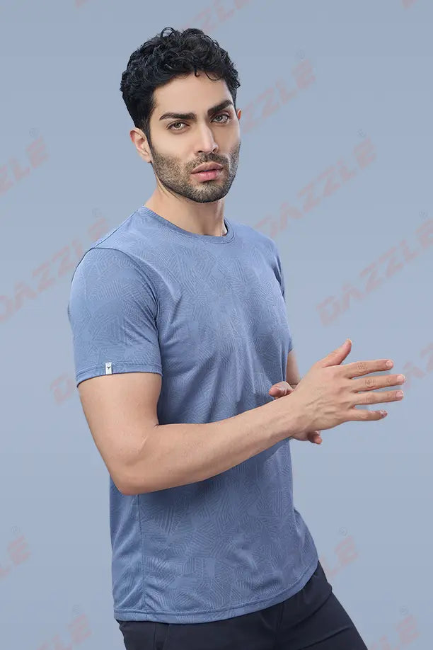 JK ROUND NECK T-SHIRT - BLUE GREY