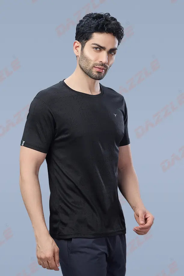 JK ROUND NECK T-SHIRT - BLACK
