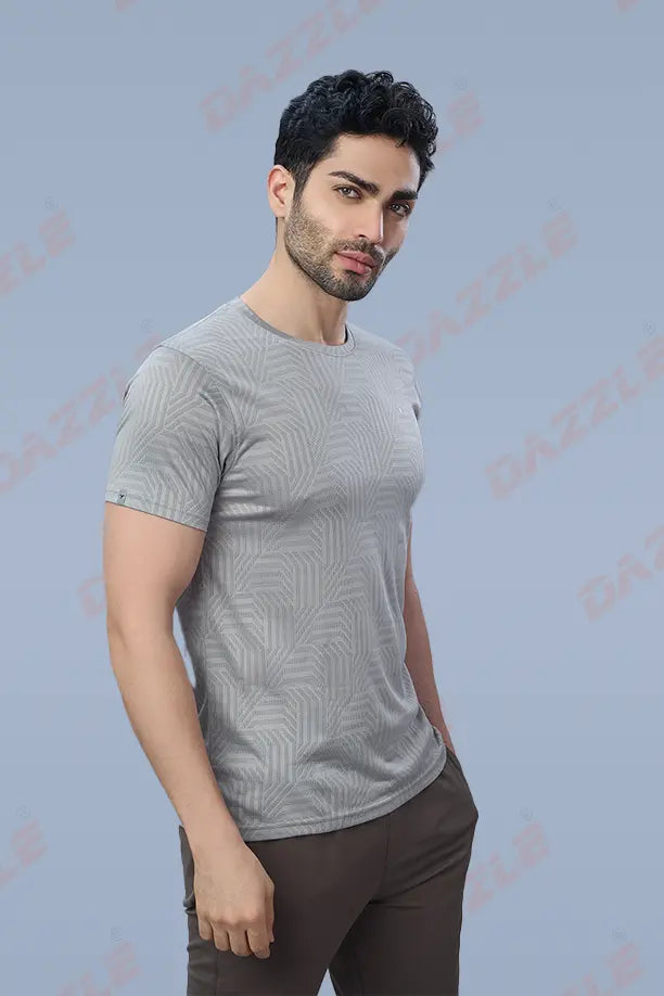 JK ROUND NECK T-SHIRT - LIGHT GREY