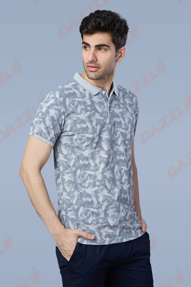 PRINTED MATTY T-SHIRT - LGHT GREY